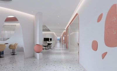 现代办公室过道3D模型下载